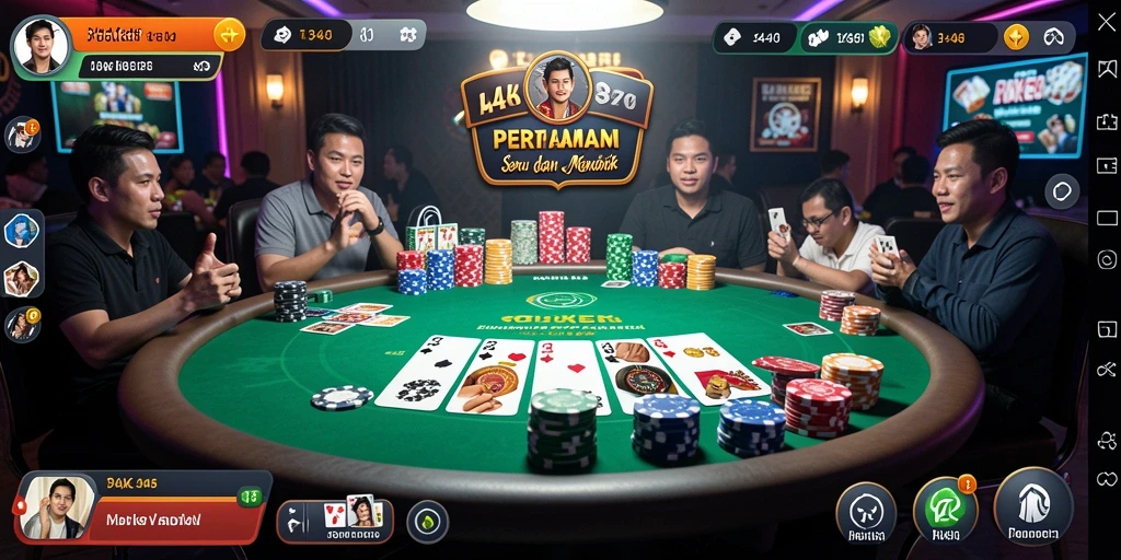 Tampilan grafis permainan poker di 3446 yang menarik dan interaktif.