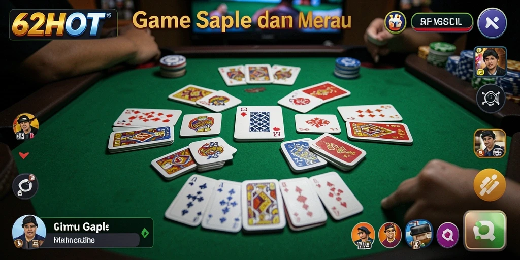 Tampilan gameplay seru dari game Gaple 62HOT.