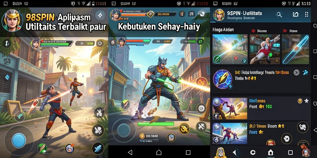 Tampilan antarmuka aplikasi 98SPIN yang ramah pengguna.