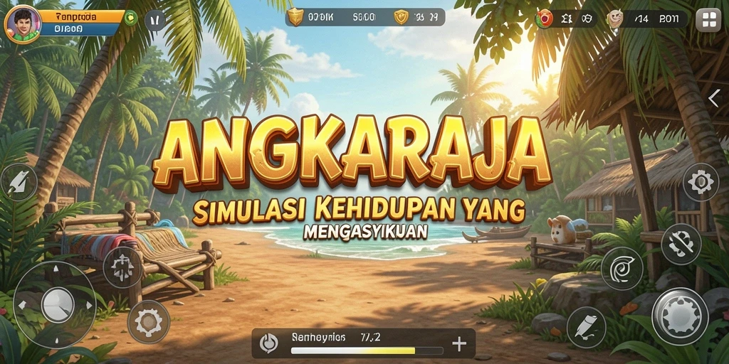 Tampilan gameplay dari ANGKARAJA yang menunjukkan interaksi karakter.