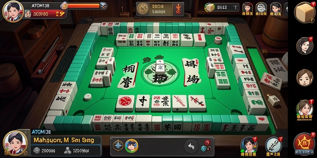 Tampilan menarik dari gameplay Mahjong di ATOM138.