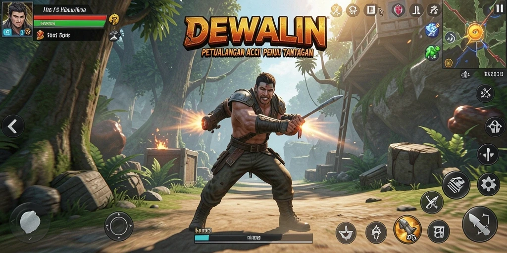 Tampilan gameplay seru dalam DEWALIN saat menghadapi musuh.
