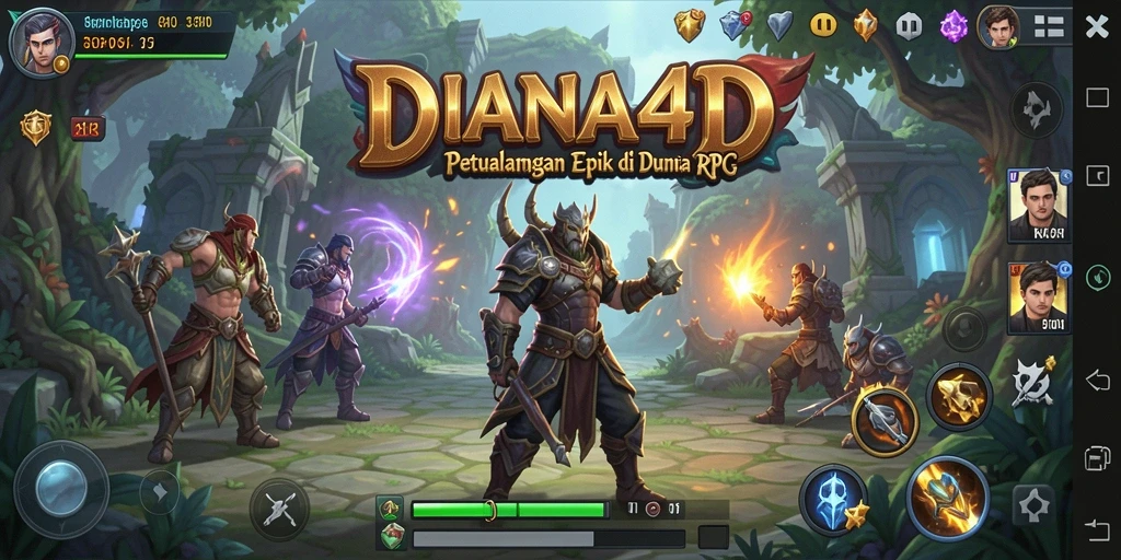 Tampilan gameplay seru dalam DIANA4D dengan petualangan RPG yang mendebarkan.