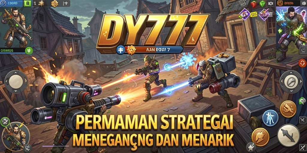 Screenshot gameplay DY777 yang menunjukkan pertempuran strategi yang mendebarkan.