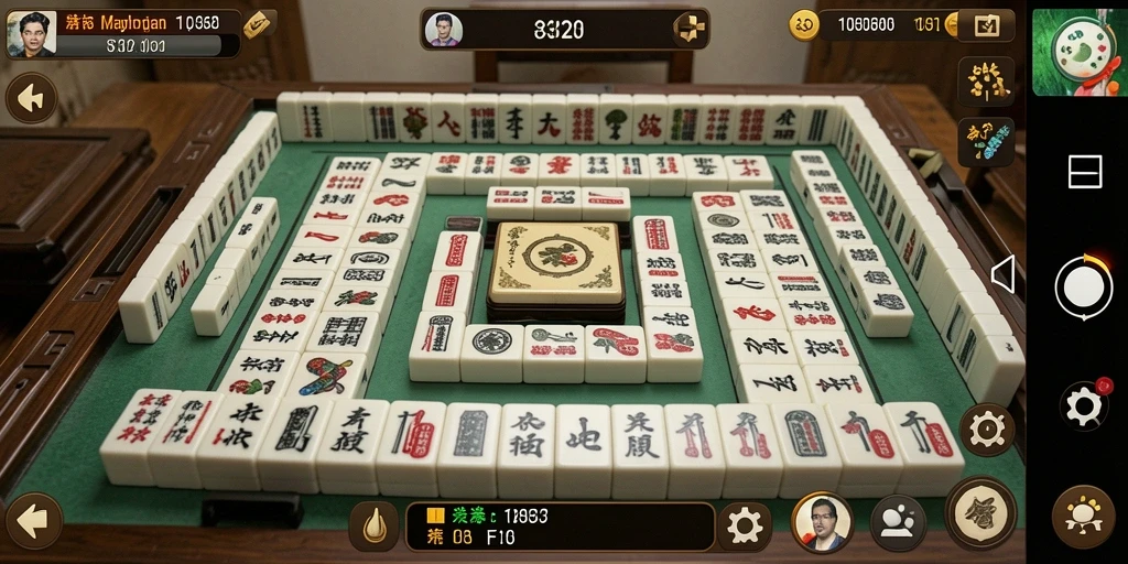 Screenshot F32 menampilkan gameplay Mahjong yang menantang dan seru.