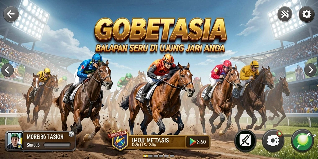 Tampilan gameplay seru di GOBETASIA saat balapan di lintasan