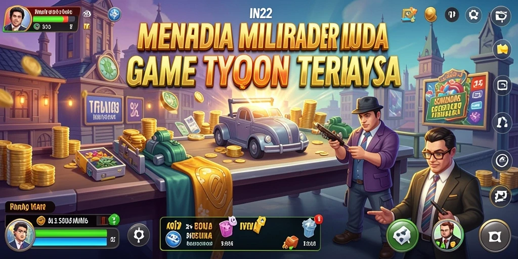 Tampilan gameplay IN22 yang menarik dan penuh strategi Tycoon.