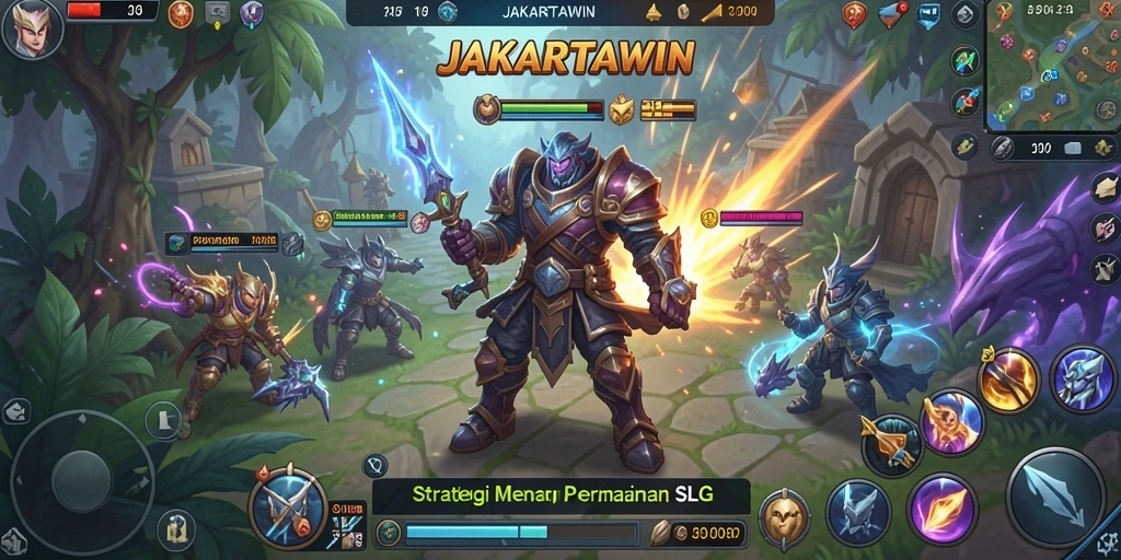 Screenshot JAKARTAWIN menampilkan pertempuran strategis yang epik.