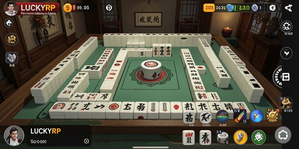 Tampilan gameplay Mahjong di LUCKYRP yang mendebarkan dan seru.