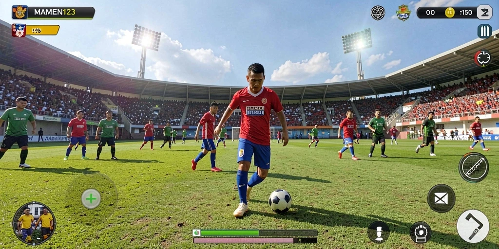 Tampilan gameplay seru MAMEN123 yang penuh aksi olahraga.