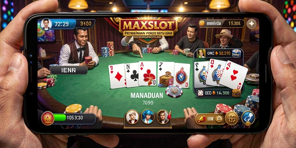 Tampilan gameplay poker yang menarik dan interaktif di MAXSLOT.