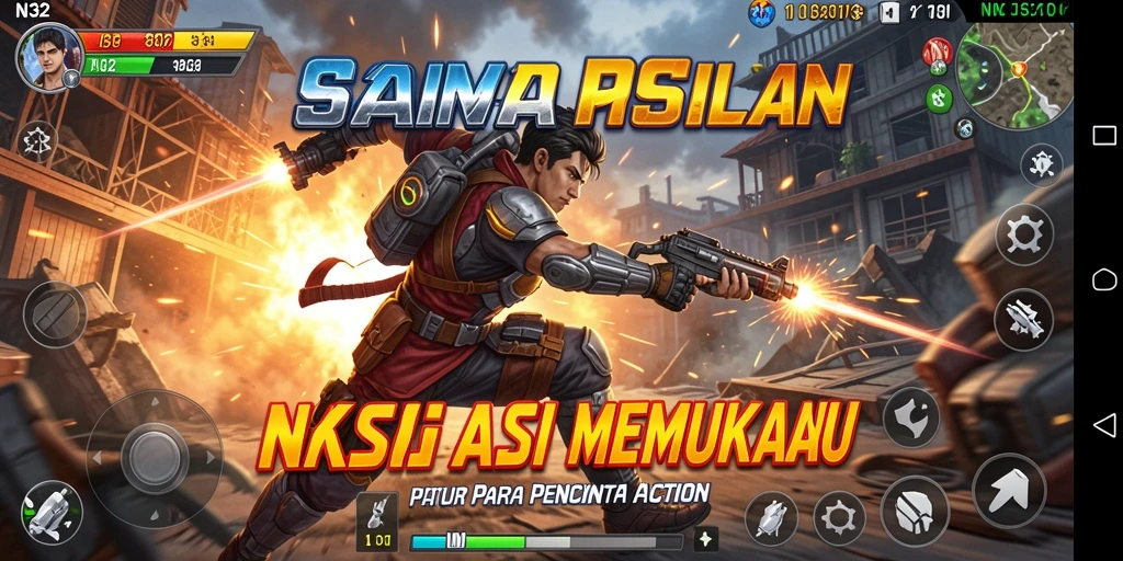 Screenshot N32 menunjukkan aksi pertarungan yang mendebarkan dalam gameplay.