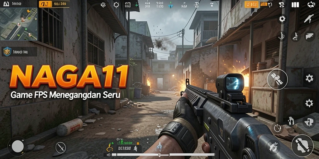 Gameplay NAGA11 menampilkan pertempuran FPS yang seru dan mendebarkan.