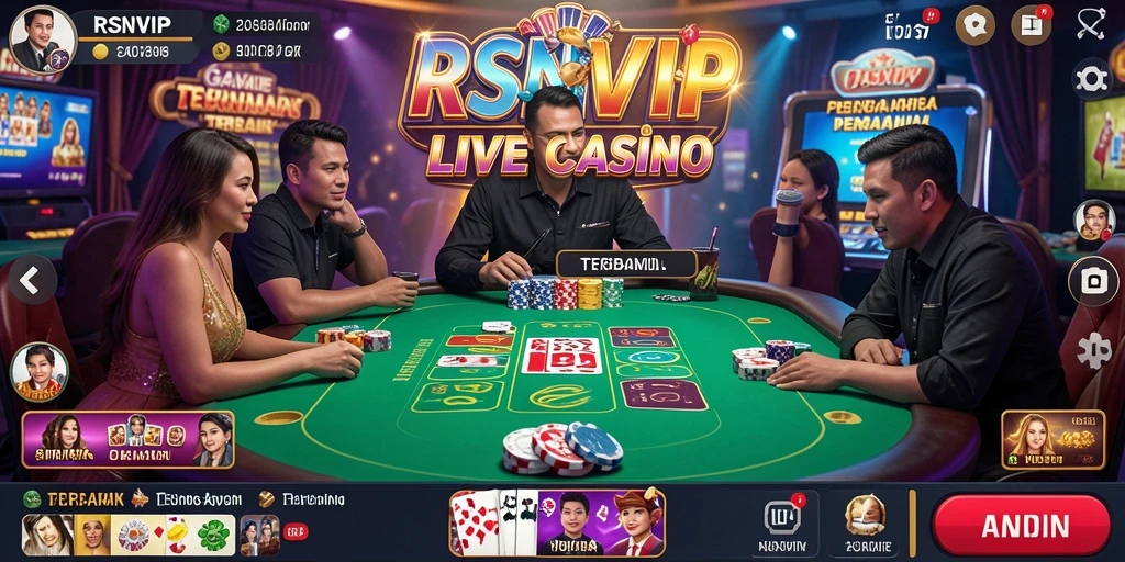 Tampilan gameplay RSNVIP yang mengasyikkan dengan dealer langsung.