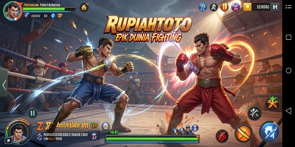 Gameplay RUPIAHTOTO yang menegangkan dengan pertarungan karakter.