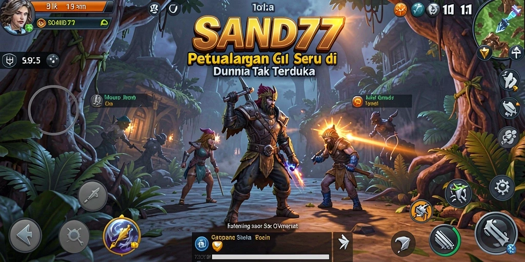 Gambar menunjukkan gameplay menakjubkan dalam SAND77 dengan karakter dan lingkungan yang berwarna.