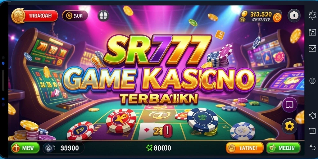 Tampilan utama gameplay SR777 dengan suasana Kasino yang menggembirakan.