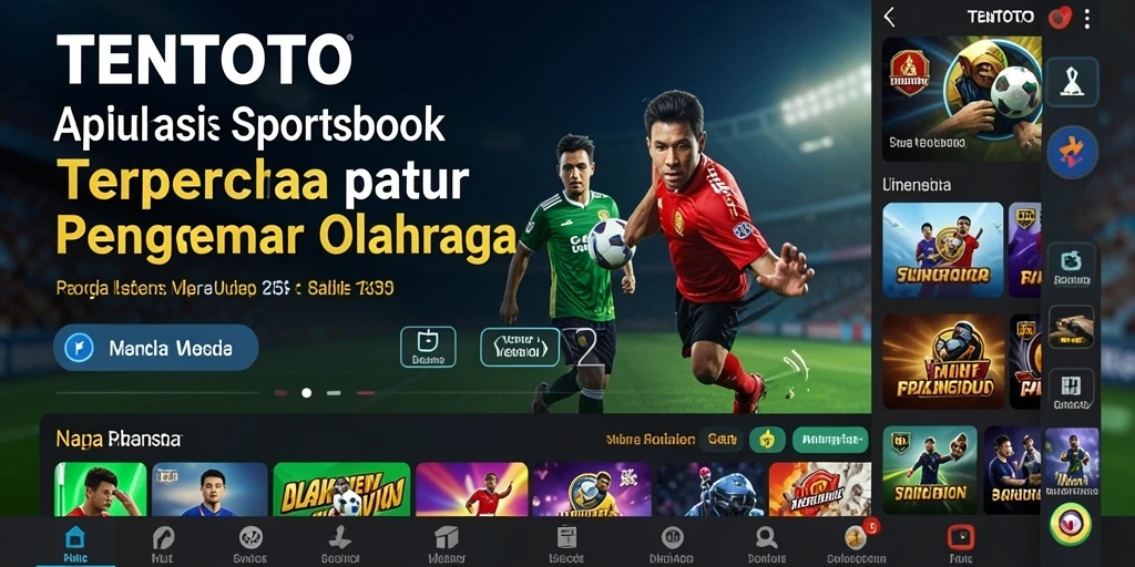 Screenshot utama TENTOTO menampilkan antarmuka taruhan olahraga yang menarik.