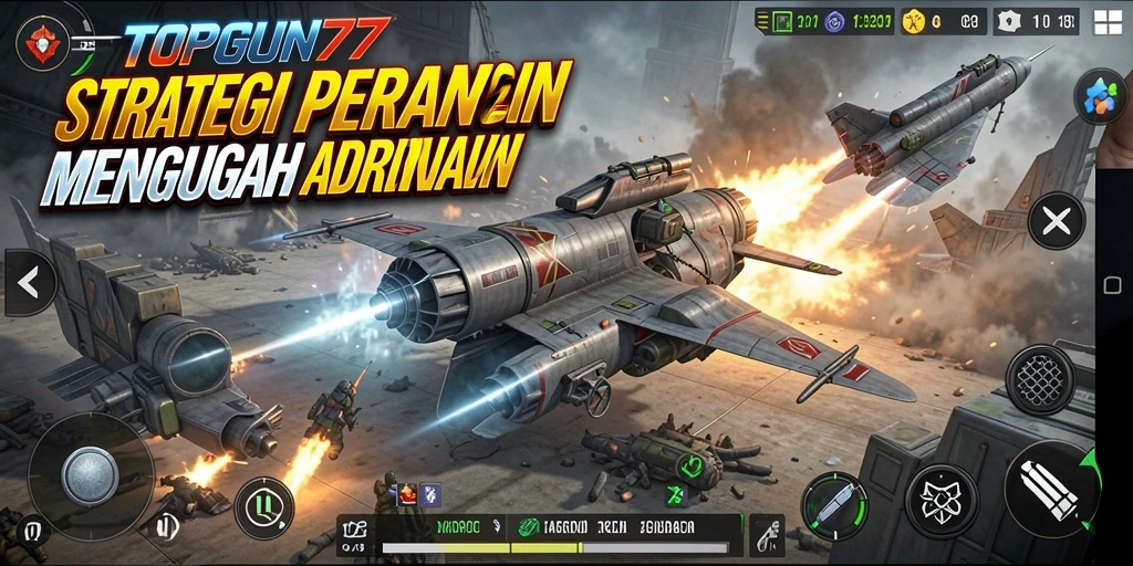 Tangkapan layar dari pertempuran strategis dalam TOPGUN77.