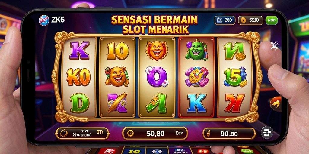 Screenshot gameplay ZK6 menggambarkan kesempatan menang di dunia Slot.