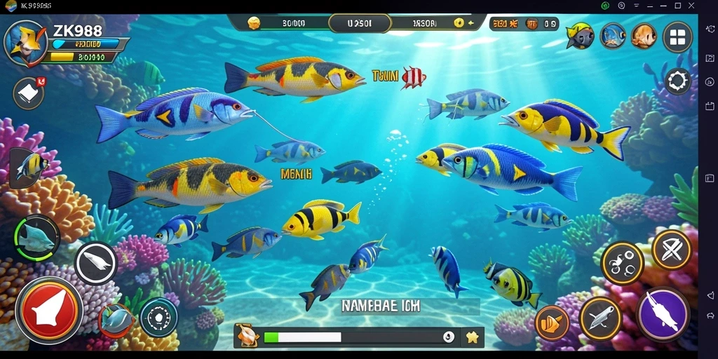 Tampilan gameplay seru dalam menangkap ikan di ZK988.